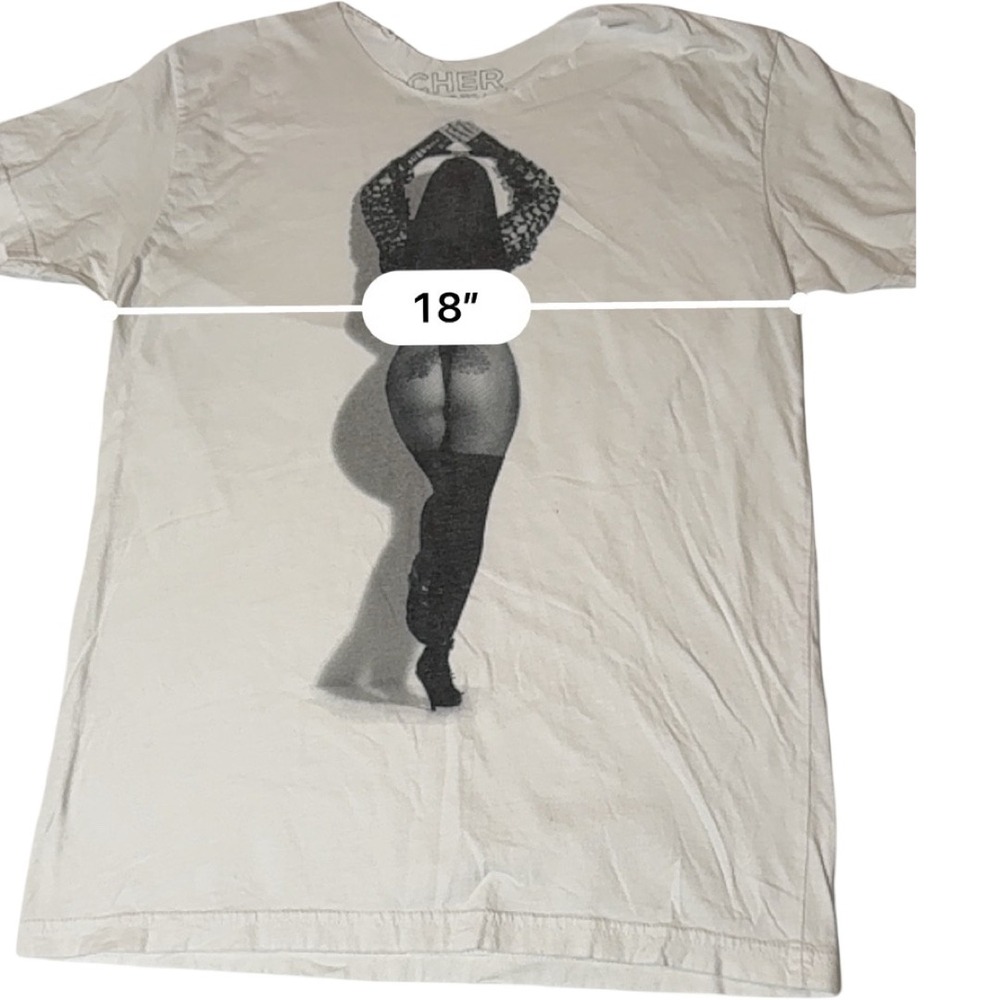 Cher Dressed To Kill Classic Tour Graphic T-Shirt Small White Cotton Concert Tee - Picture 6 of 7